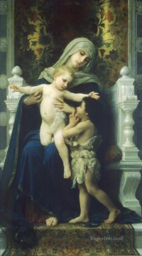  Vierge Arte - La Vierge LEnfant Jesus et Saint Jean Baptiste2 William Adolphe Bouguereau religioso cristiano
